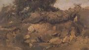 Jean Baptiste Camille  Corot Carriere de la Chaise-a-Marie a Fontainebleau (mk11) Spain oil painting artist